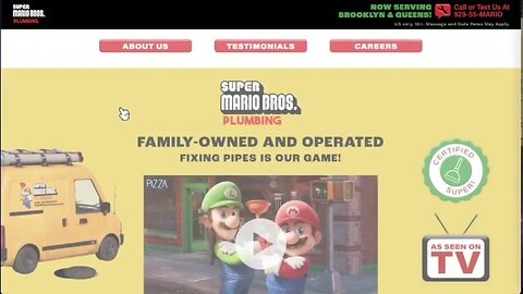 Clicking Around the SMBPlumbing Website and Texting The Super Mario Bros. Customer Support