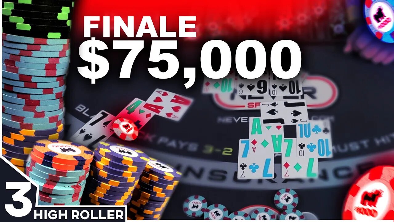 $75,000 High Roller Blackjack - Big Blackjack Win Conclusion - Part 3 #148