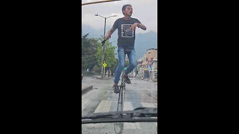 Street performer in Bogota