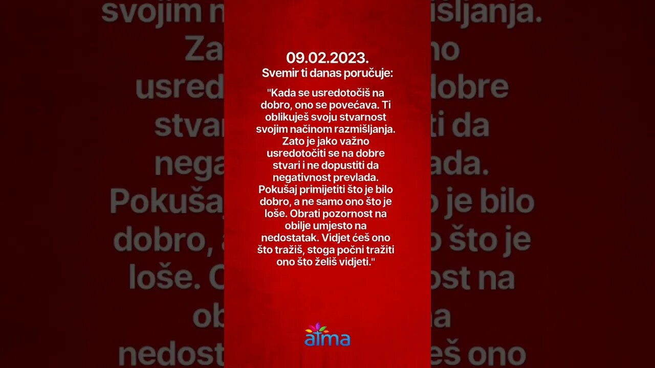 Poruka Svemira 09.02.2023. 💙