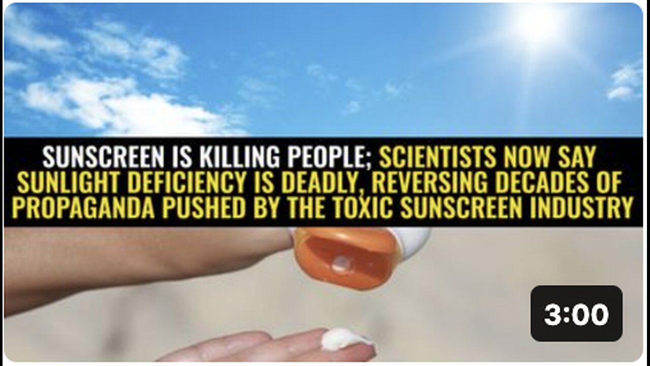 Sunscreen is killing people; scientists now say sunlight deficiency is deadly