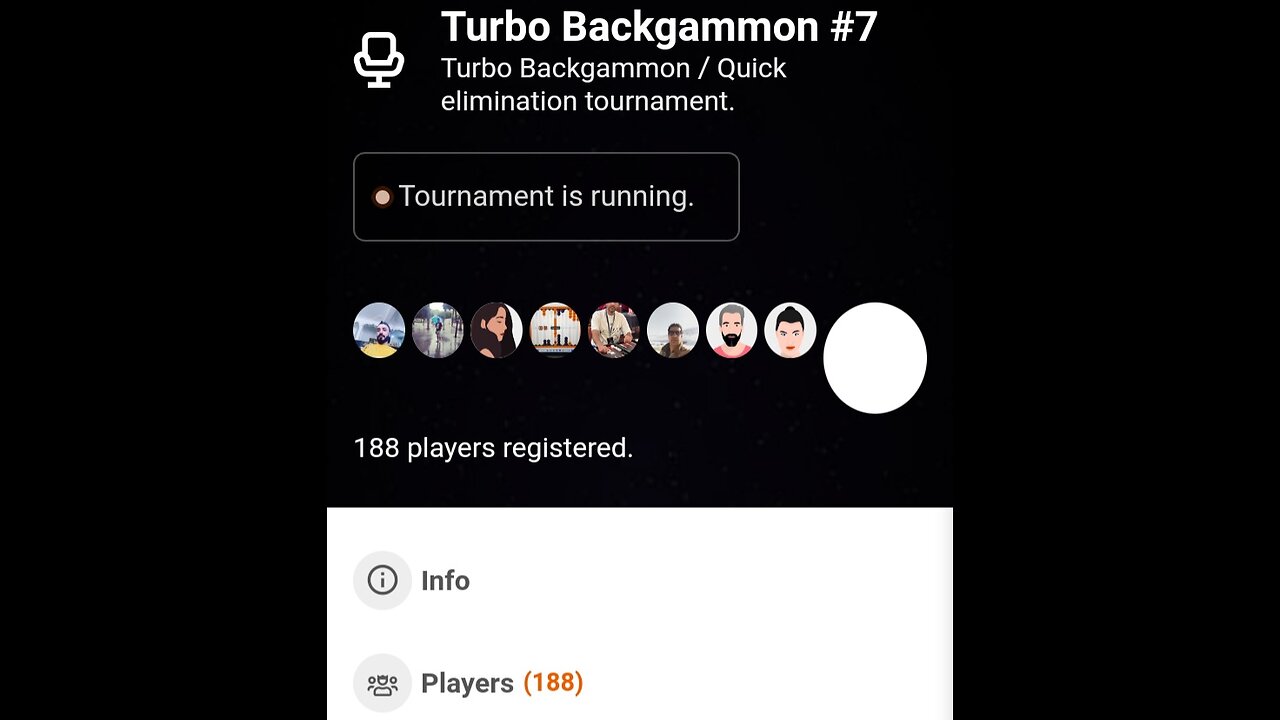 Backgammon online international tournament first prize 10 $