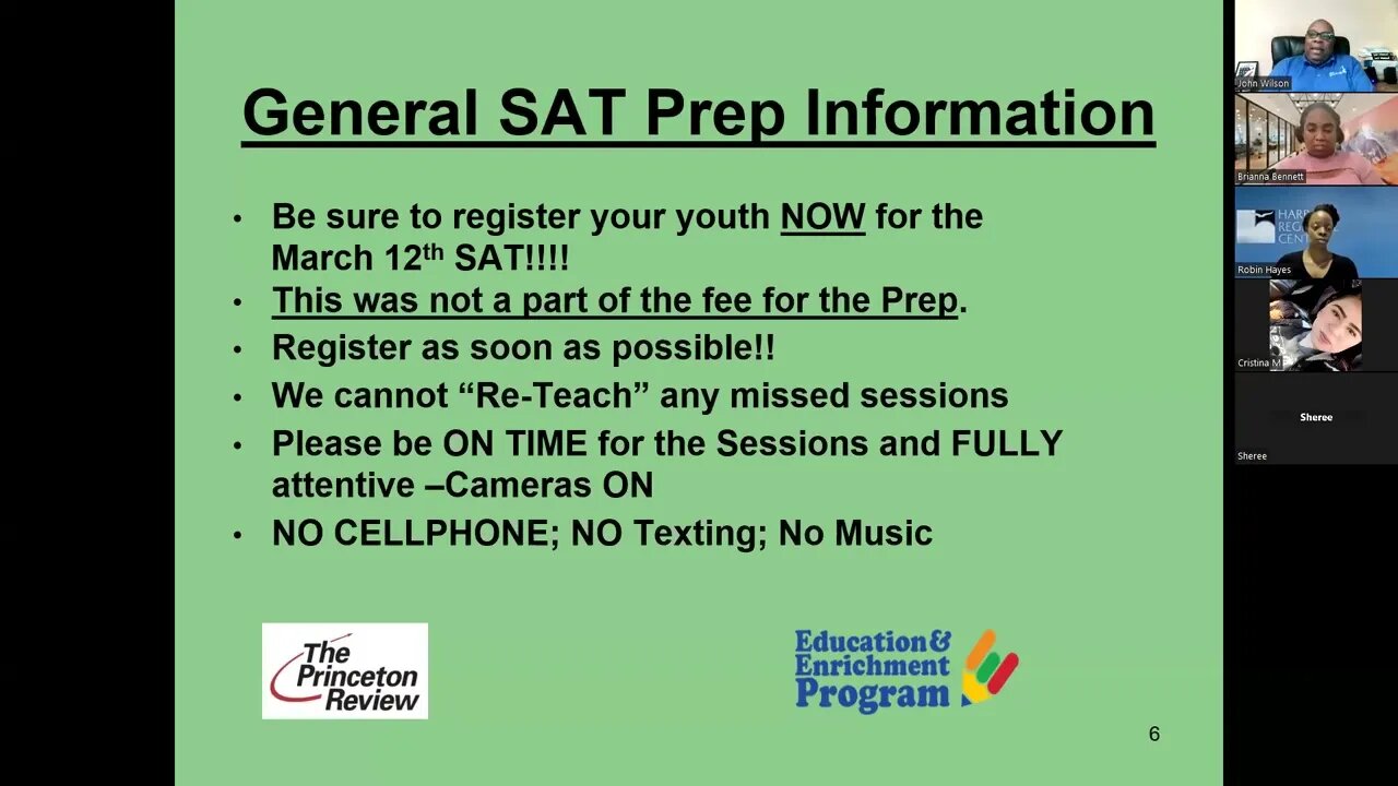SAT Prep Orientation for the March 12th SAT