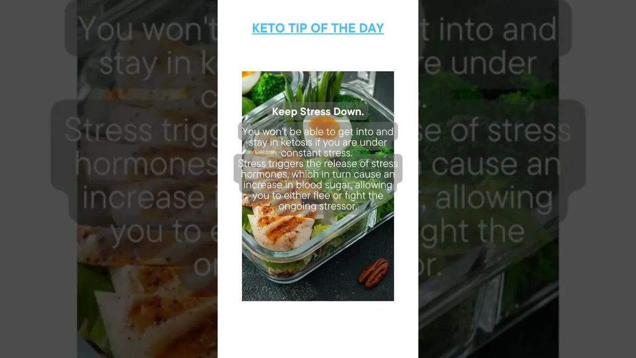 Keto Tip of the Day - Keep Stress Down.