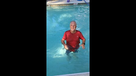 Lyle enjoying the pool till the cool weather!