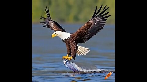 eagle catching fish