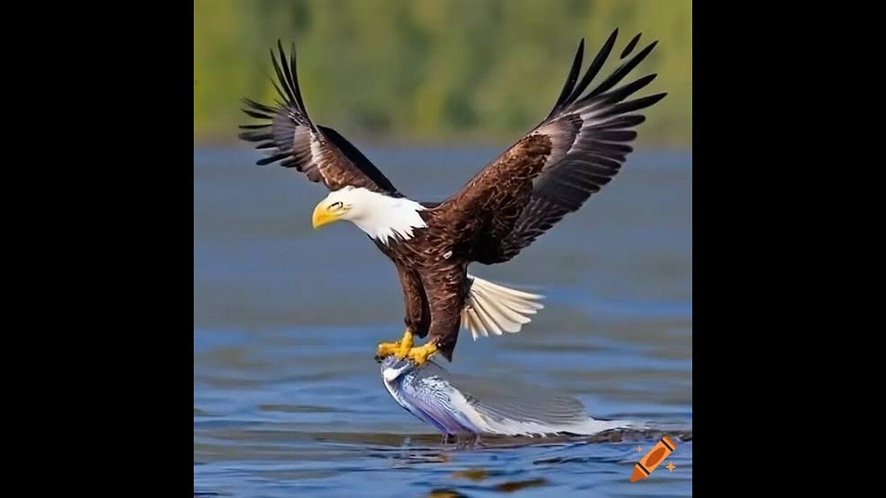 eagle catching fish