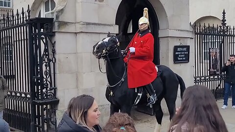 Bikers cause the King's Guards Horse to freak out #horseguardsparade