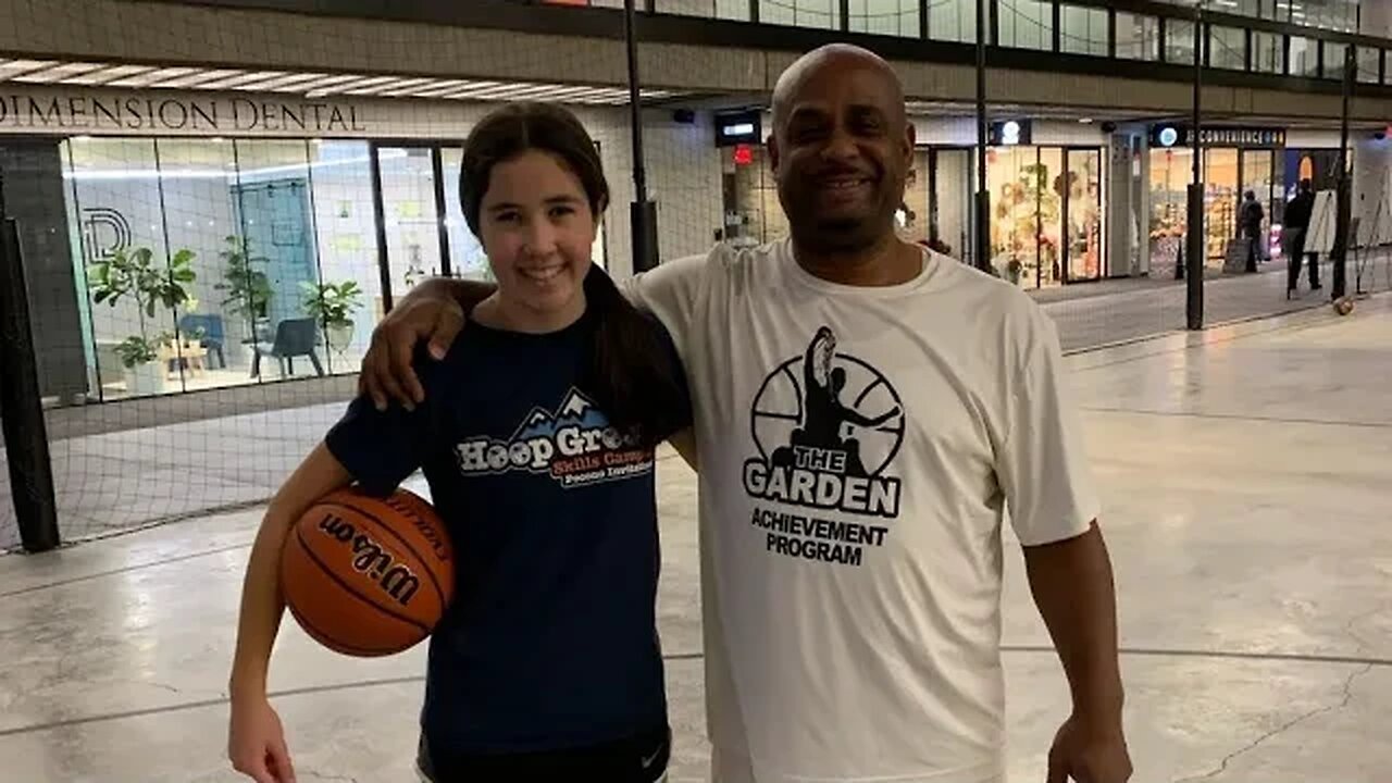 Teagan Drennan The Real MVP. Charlie Teaching Them To Chase Hoop Dreams.