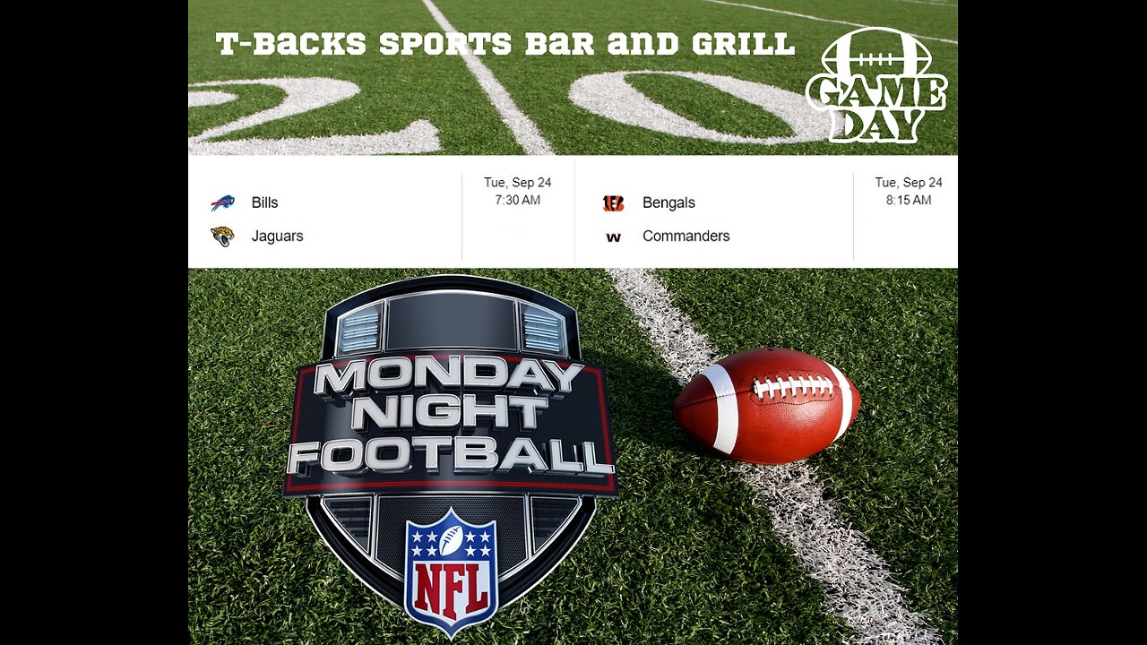 T-Backs Sports Bar and Grill Sports Schedule and free beer/soda for Tuesday Sept 24, 2024