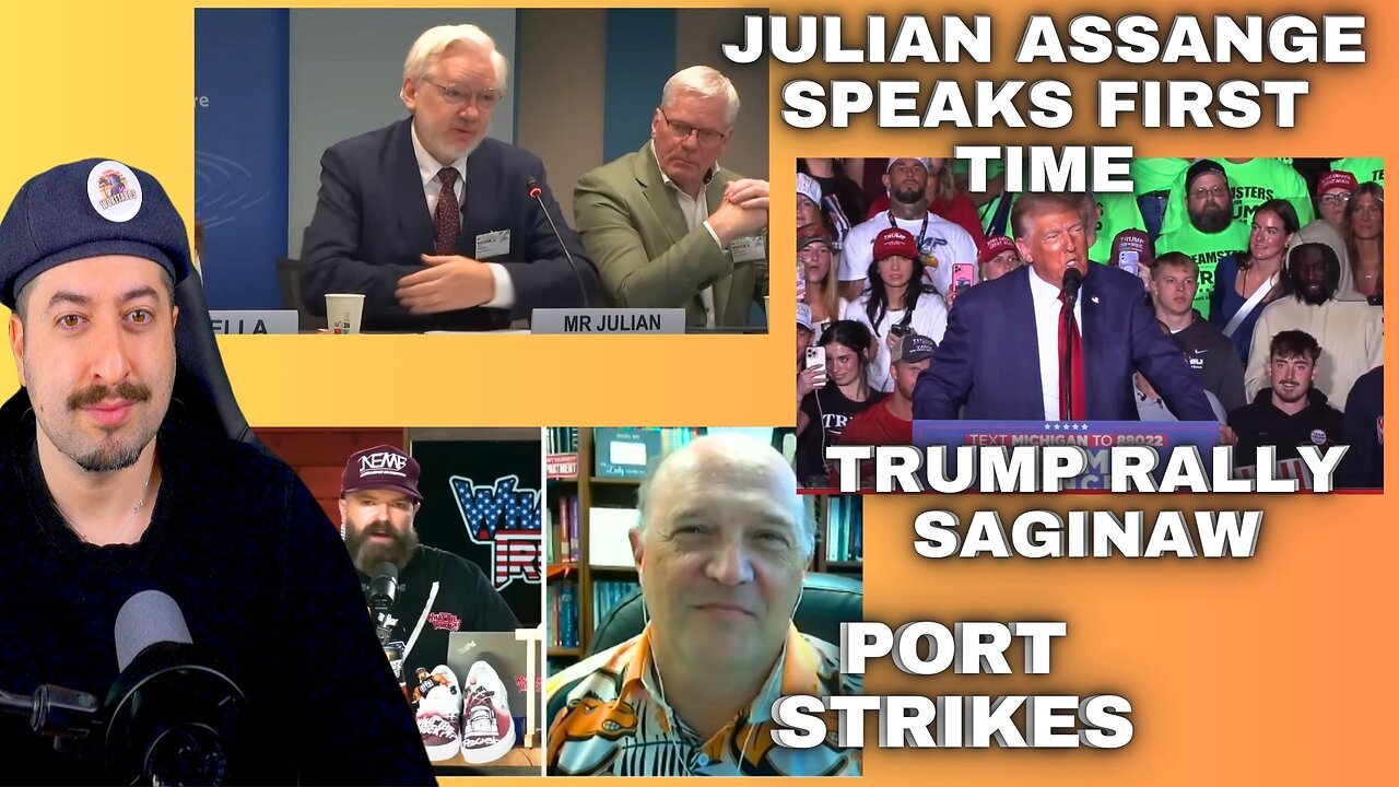 Julian Assange First Speak / Trump Rally Saginaw / Port Strikes / Woketard Clips