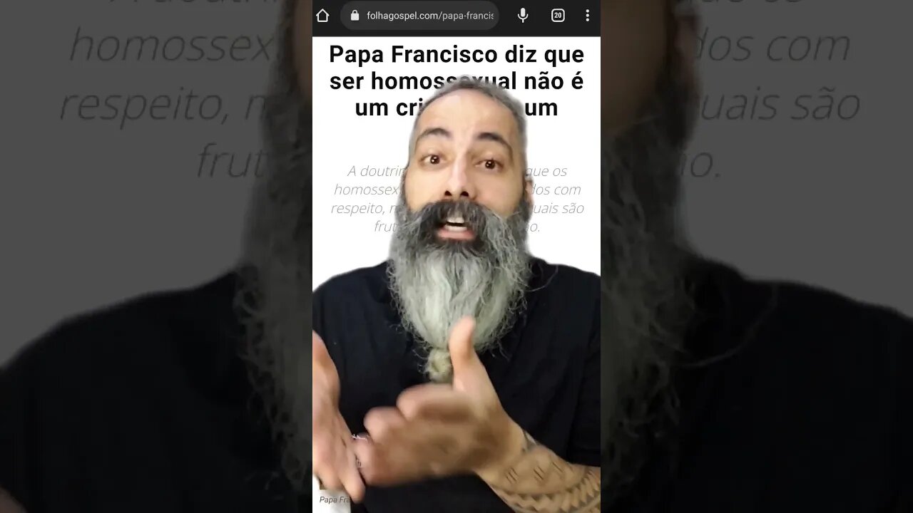 Papa Francisco diz: Homossexualidade não é crime. #shorts #jesus #cristão #papafrancisco #papa