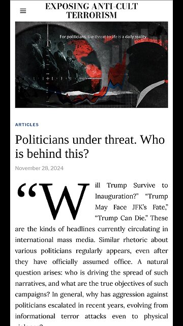 🚨Will Trump Survive to Inauguration?