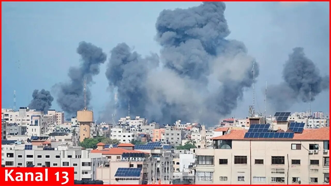 Huge plumes of smoke rise and explosions occur in south Lebanon after Israeli shelling