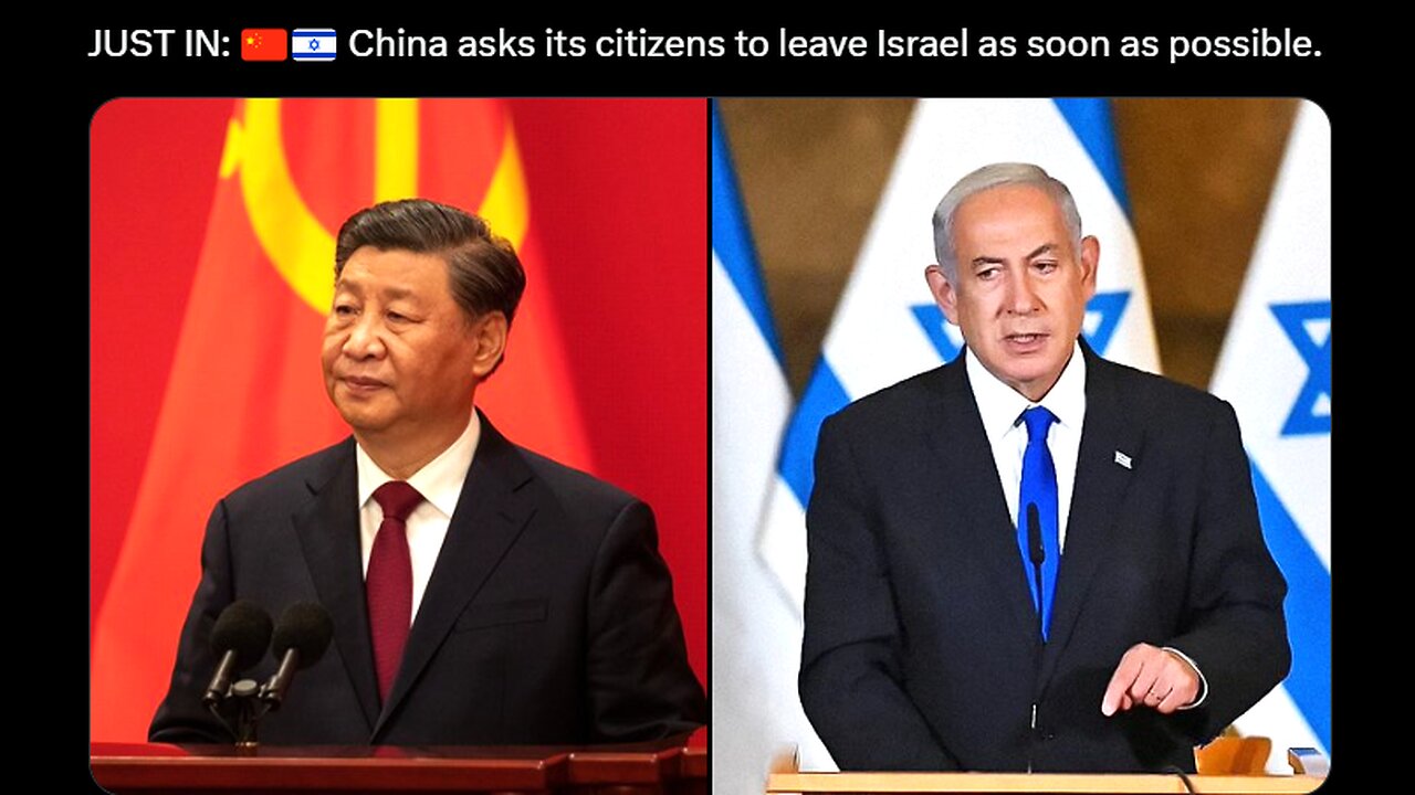 THIS IS REALLY OMINOUS-CHINA URGES CITIZENS TO LEAVE ISRAEL-ALL OUT WAR CLOSE*UNUSUAL QUAKE SWARM*