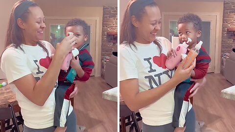 Sweet Kid Has No Problem Holding Everything