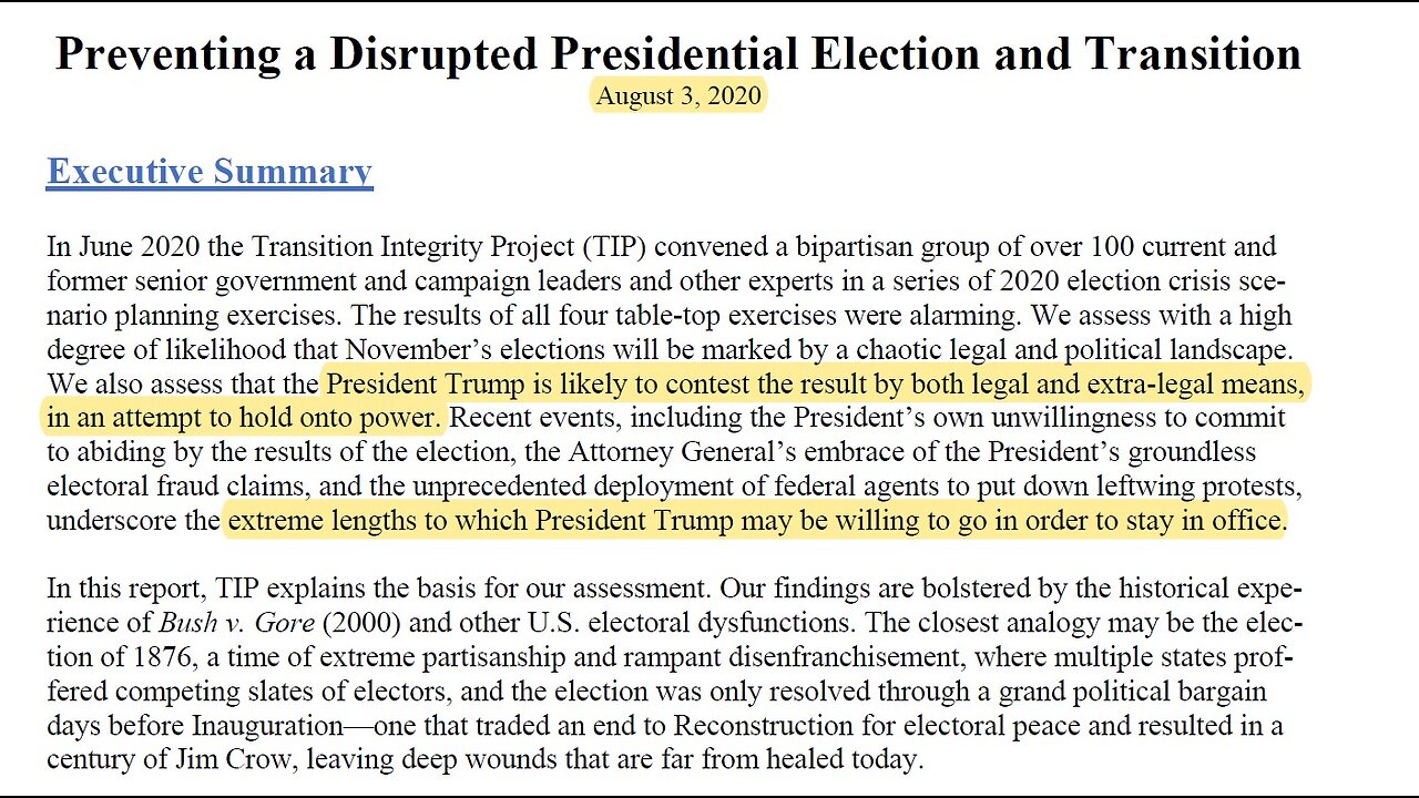 Organization Printed Plan In August 2020 Against Trump To Force Biden Transition Amid Fraud Claims