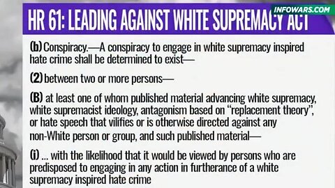 Dems want bill to criminalize white criticism of non-whites.