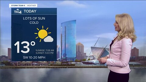 Mostly sunny but very cold Tuesday