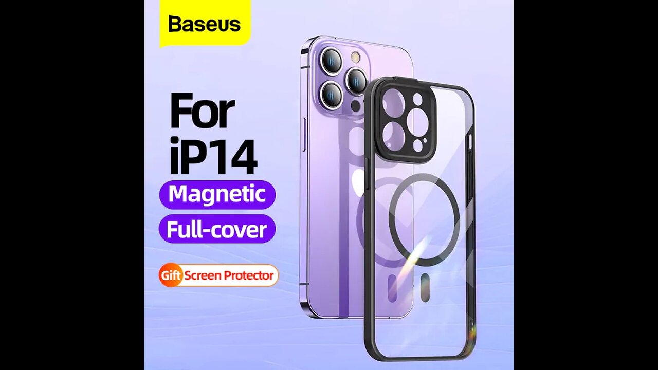 Kit Capa Magnética Transparente para iPhone 14 + Película