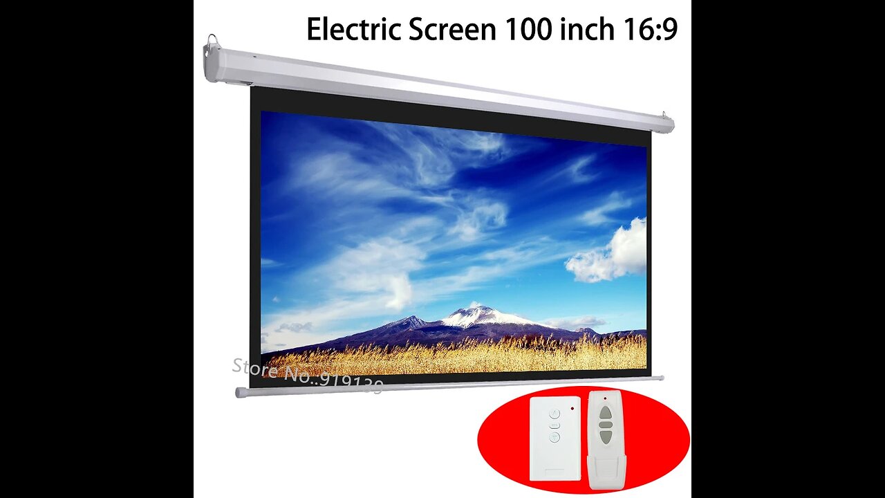 HD 100 Inch 16:9 Electric Screen For 3D LED DLP Laser Projector