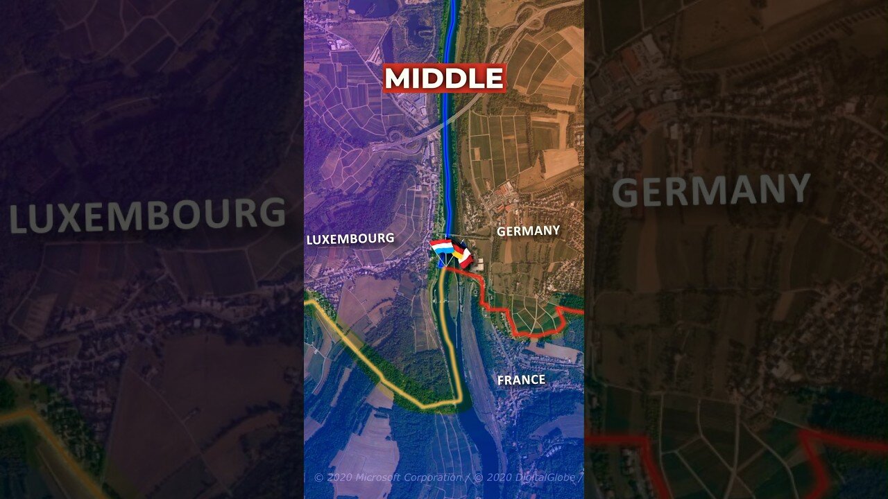 This Has To Be The WIDEST Border🔥🇩🇪🇱🇺#shorts #maps #germany #europe #facts #schengen #geopolitics