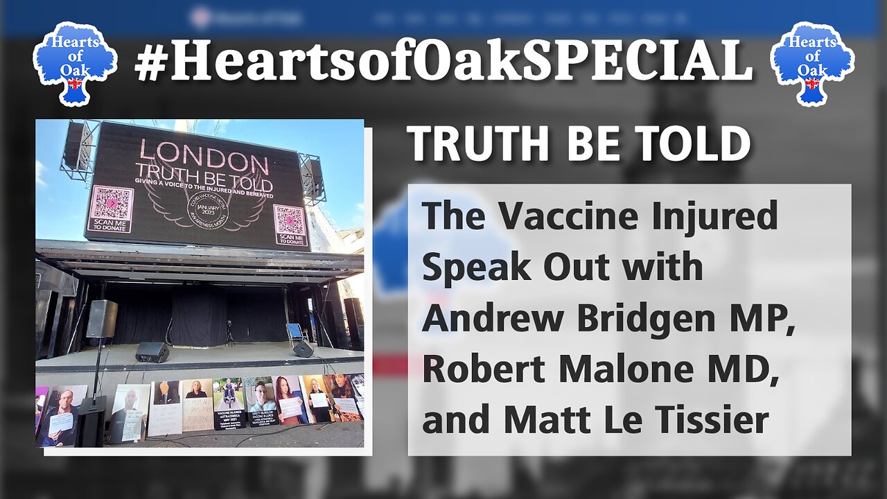 Truth Be Told: The Vaccine Injured Speak Out Andrew Bridgen MP, Robert Malone MD & Matt Le Tissier