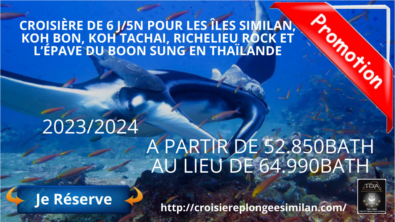 Sortie croisière aux iles Similans en 2024/2025