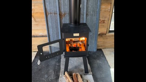 Doors and Wood Stove Installed