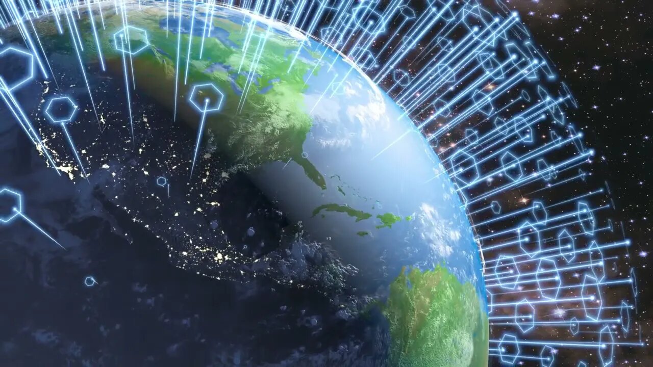 rede global de telecomunicações de comunicação e internet em todo o planeta ea HD