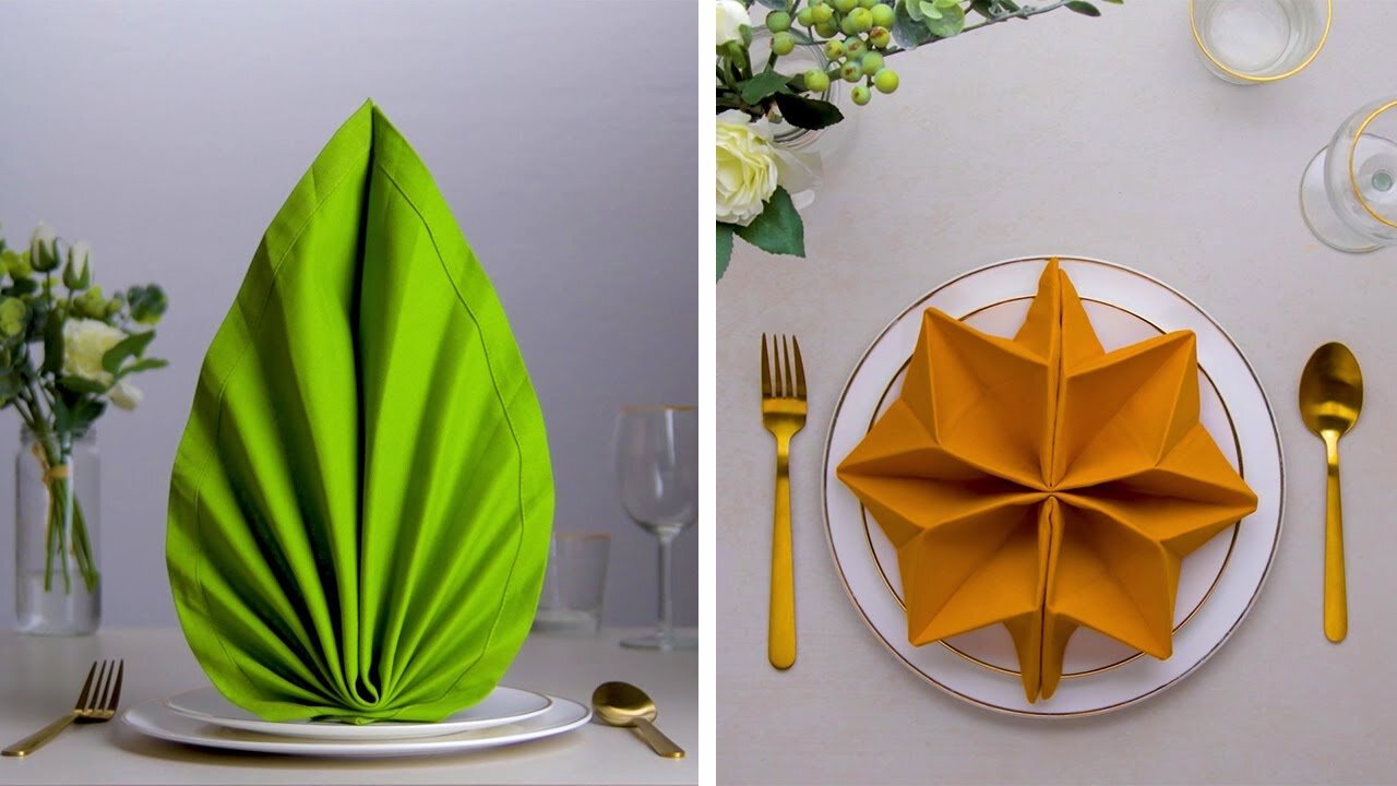 I'm so Ready to Throw a Dinner Party When We Get out of Quarantine! Napkin Folding Hacks by Blossom