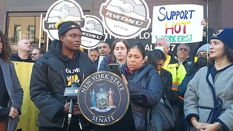 Protect workers from Extreme Temperatures Rally 216 West 14th St 2/10/23 JESSICA RAMOS/LATOYA JOYNER