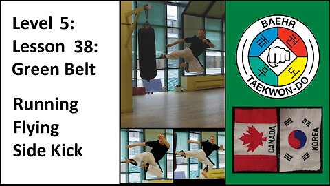 Baehr Taekwondo: 05-38: Green Belt: Running Flying Side Kick