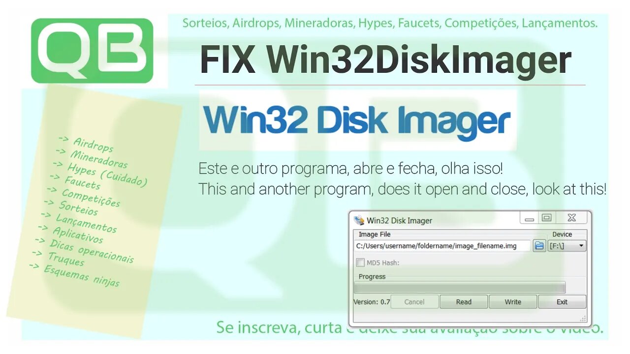 #Win32 Disk Imager - Não abre no Windows 10 - Verifique isso antes!