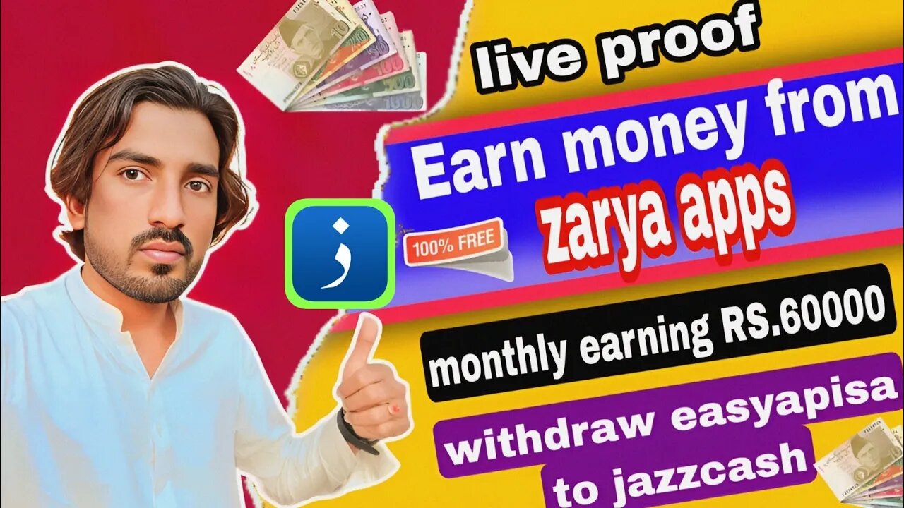 earn money from zarya apps 💥 monthly Earning 60000💕 withdraw easypaisa to jazzcash 🌟zarya app