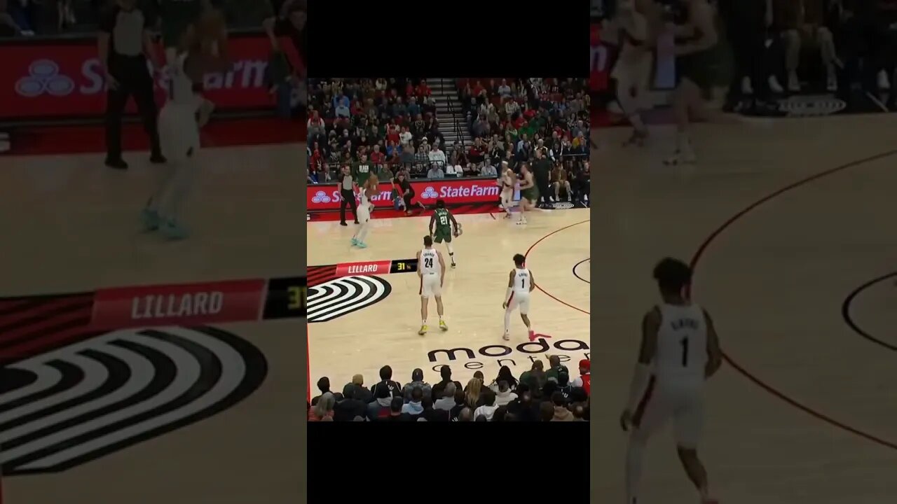 Damian Lillard WILD HALF COURT SHOT With 12secs On Shot Clock