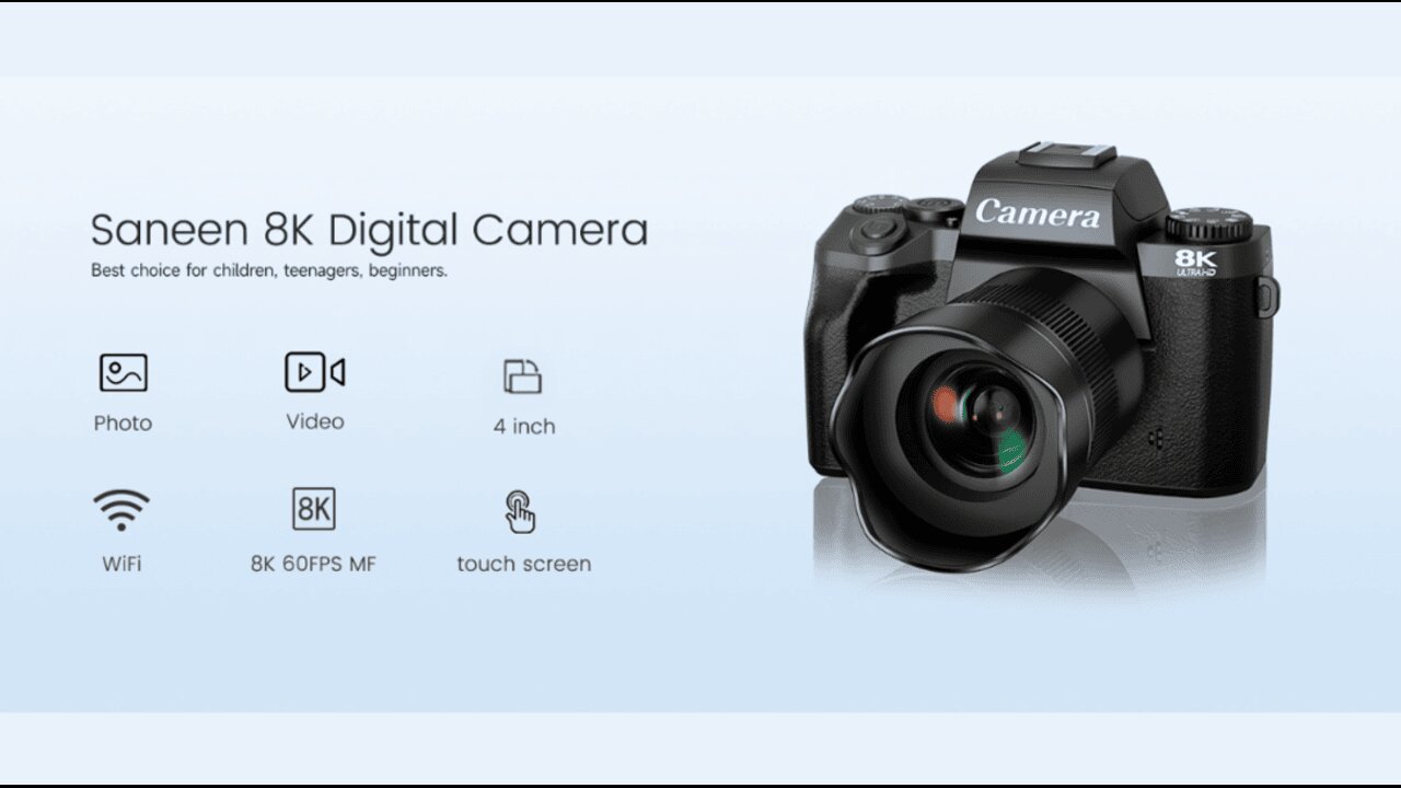 Saneen Digital Camera, 8k Cameras for Photography