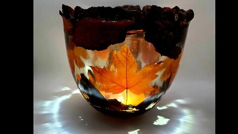 "Autumn Bits" wood turning, resin art. #shorts