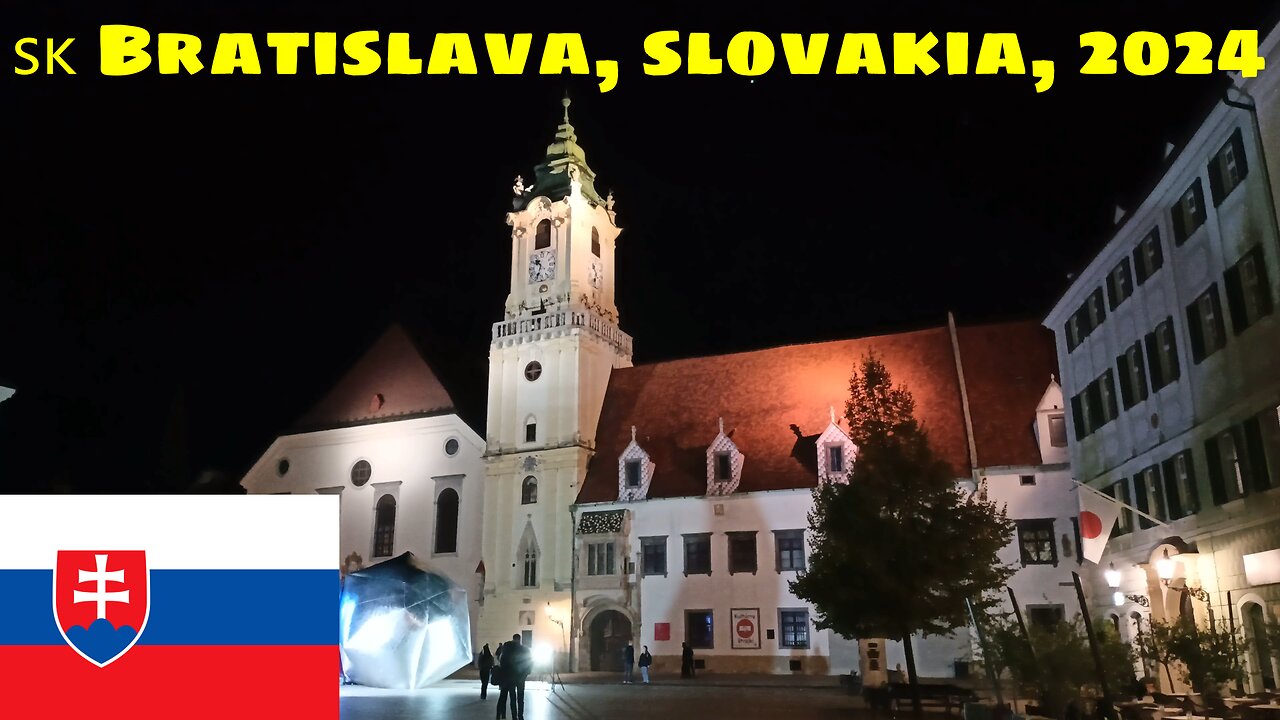 🌃 🎡 🇸🇰 Bratislava, Slovakia, 2024 — evening walking tour during Biela Noc (White Night festival)