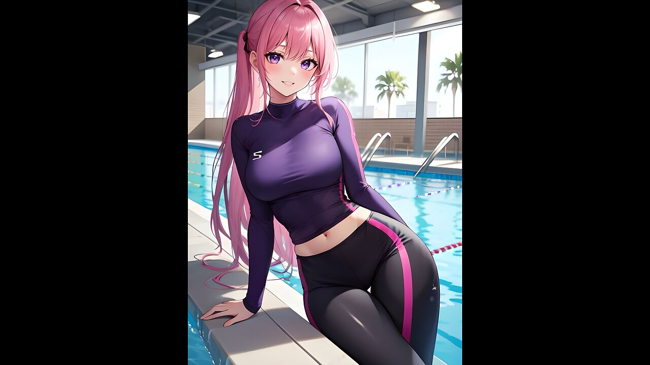 AI Lookbook Anime Beauty - Sexy And Fresh-Lively Diva Girl in the Swimming Pool.