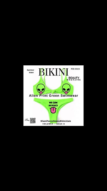 Alien Print Green Swimwear