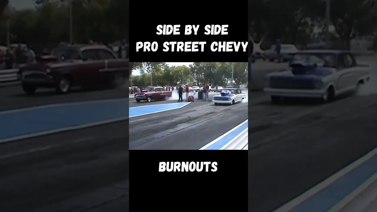 Wow! Side by Side Chevy Pro Street Burnouts! #shorts