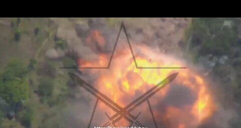 Russian Lancet hits ammo truck, large explosion, cook-off & destructions of other military vehicles