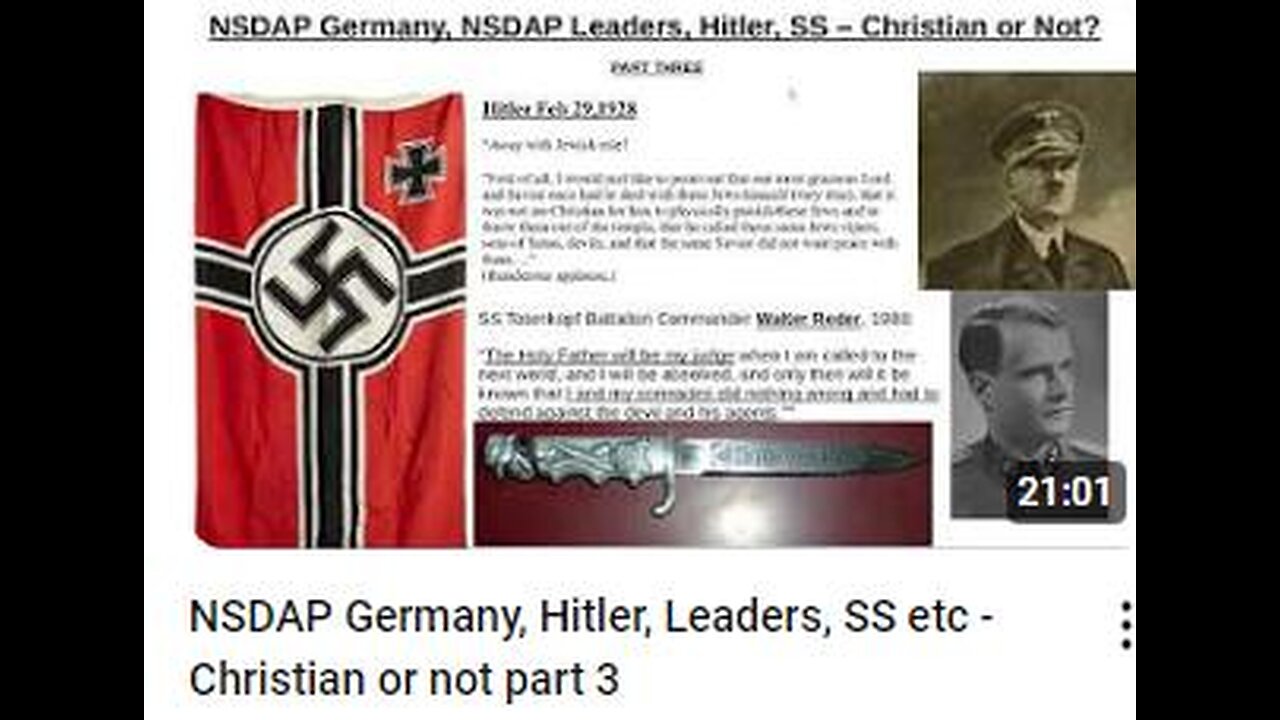 NSDAP Germany, Hitler, Leaders, SS etc - Christian or not part 3