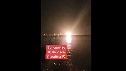 Russian missiles striking the Dnieper hydroelectric power station in Zaporozhye