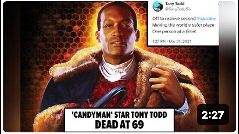 Tony Todd, Venom Voice Actor Injects Venom And DIES!