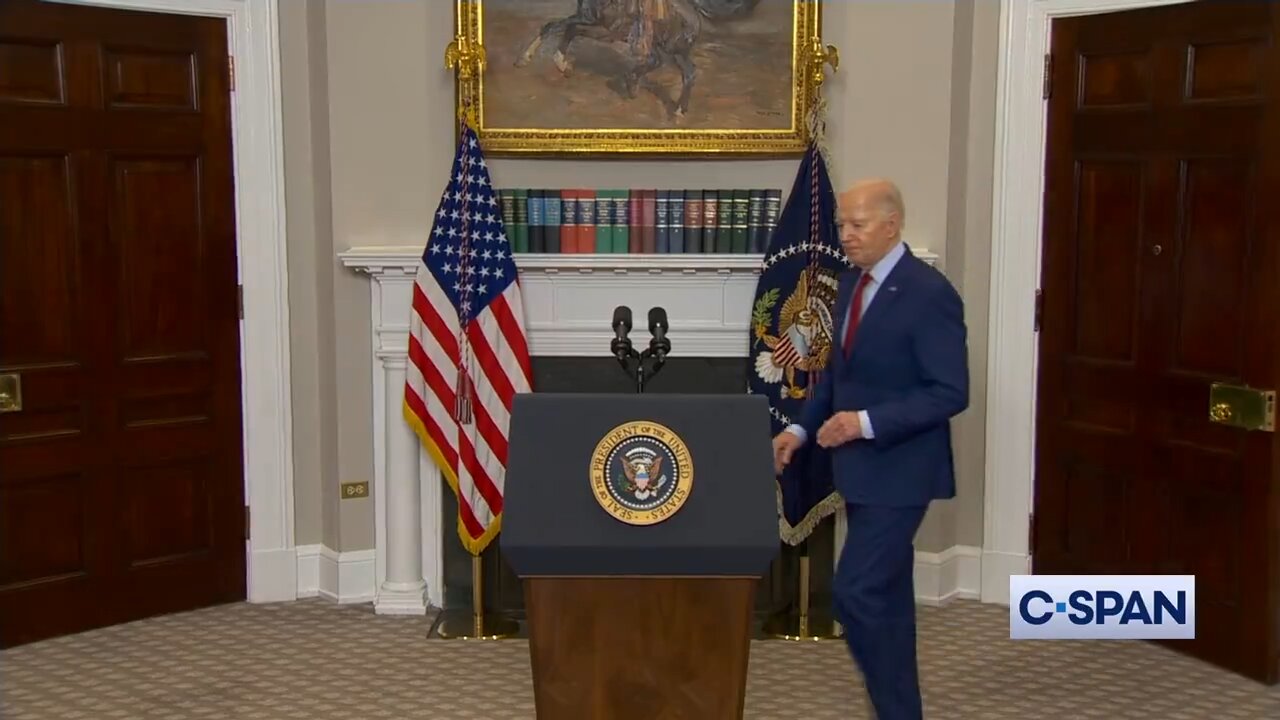 Biden finally shuffles in to address the Protests