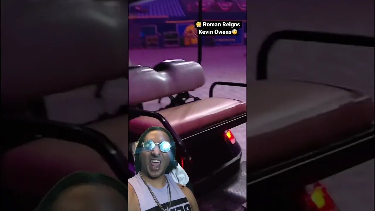😡😂 Roman Reigns Runs over Kevin Owens Golf Cart #wwe #romanreigns #nftarttalk