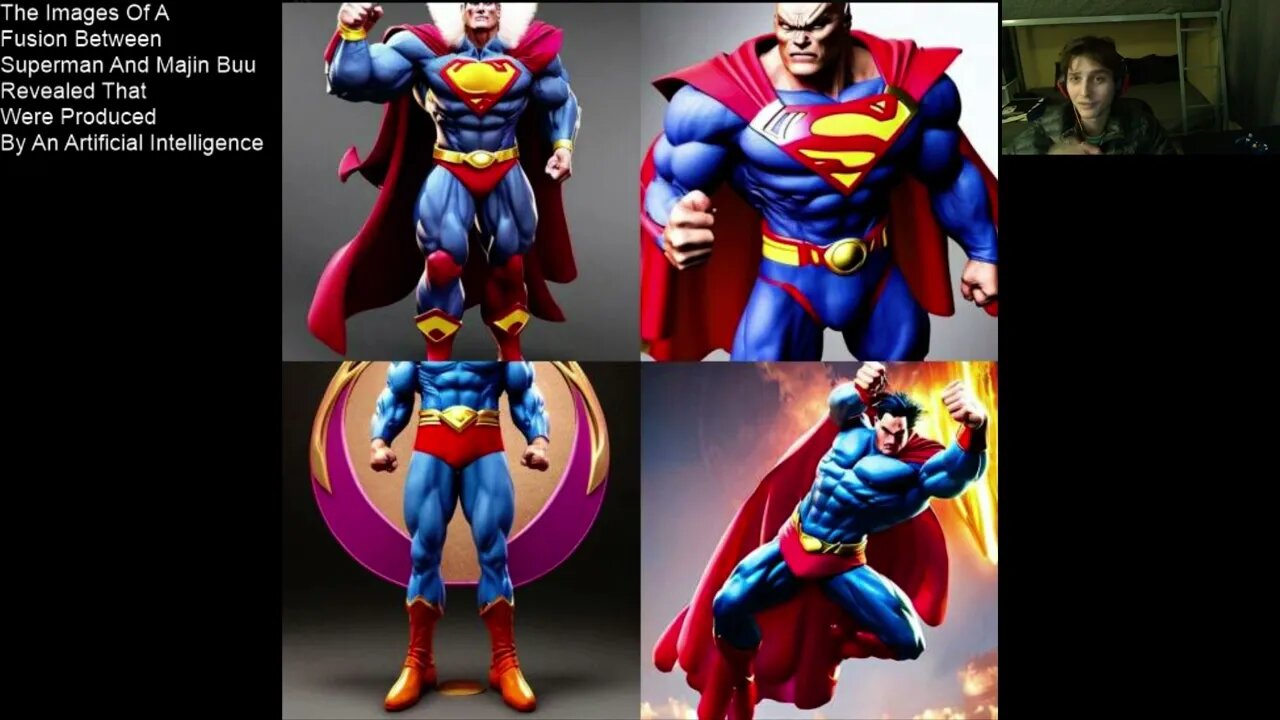 The Images Of A Fusion Between Superman And Majin Buu From The DBZ Series That Were Generated By AI