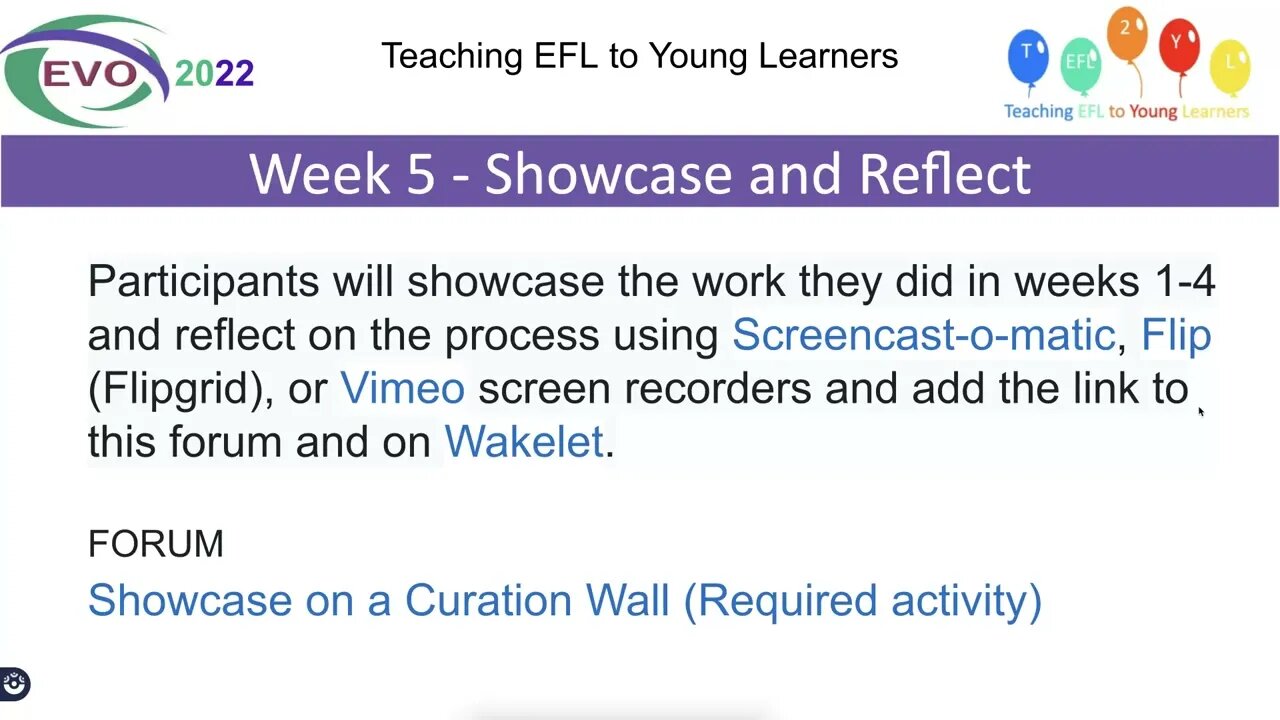 Teaching EFL to Young Learners and Final Week